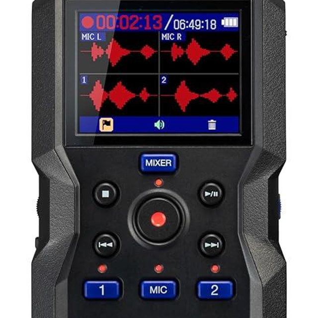 Zoom H4essential 4-Track Handy Recorder with 32-Bit Float, Accessibility, Stereo Microphones, 2 XLR/TRS Combo Inputs, Record to SD Card, USB Interface, for Musicians, Podcasters, Filmmakers