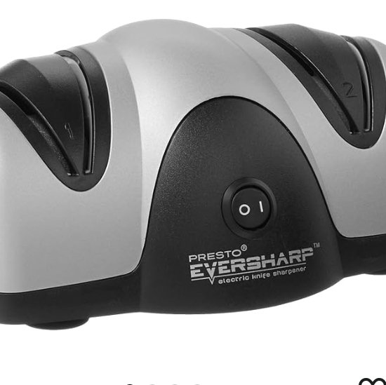 Presto 08800 EverSharp Electric Knife Sharpener, 2-Stage System, Silver/Black