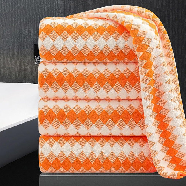 MAGGEA 4 Piece Extra Large Bath Towel Set Oversized Bath Sheet 35"x70" Bathroom Towel Set Soft Highly Absorbent & Quick Dry Premium Bath Towel for Bathroom 600GSM Shower Towel Spa Gym Hotel,Orange