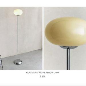 Glass and Metal Floor Lamp