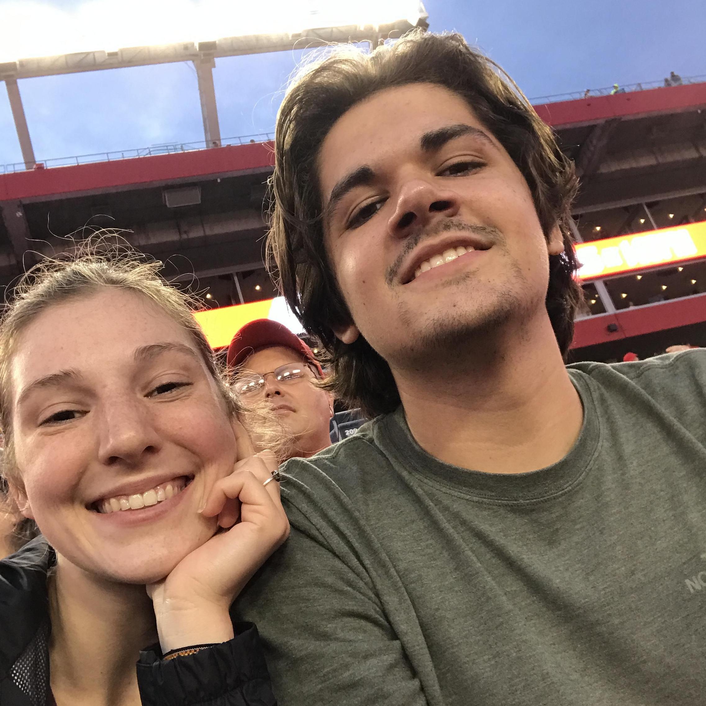 At the Bucks game with a man that has bad vision