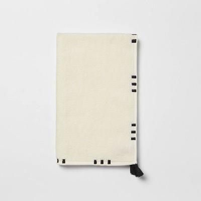 Embroidered Hem Hand Towel Black/Cream - Opalhouse™