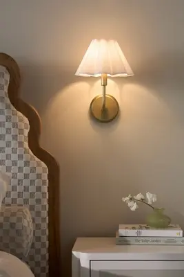 Polly Scalloped Shaded Metal Sconce Wall Light