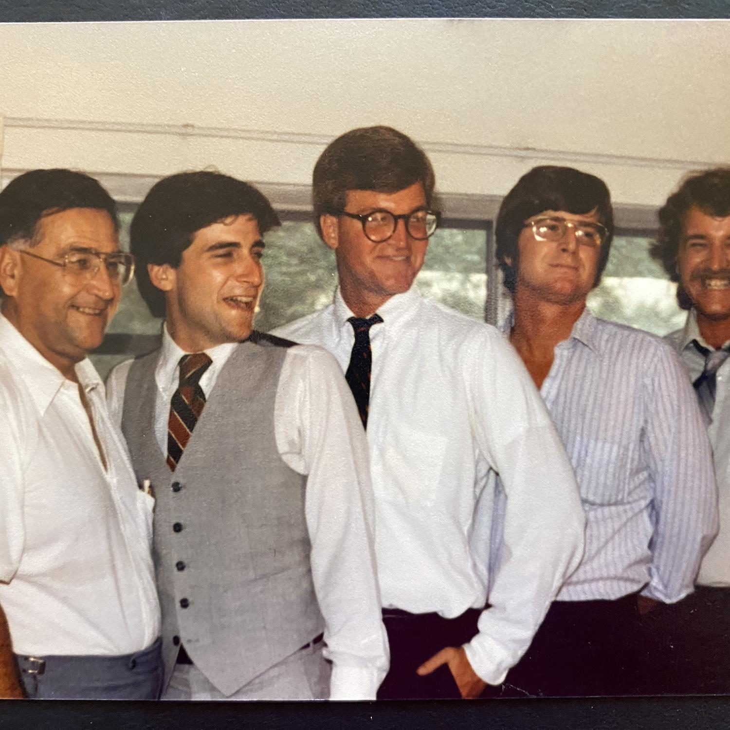 Mark’s dad and brothers at Mark’s Ordination
June 20, 1982. l to r Charles, Kirk, Mark, David, Chuck
