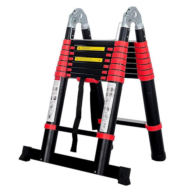 BEETRO 16.5ft Aluminum Telescoping Ladder, A Type Portable Telescopic Extension Ladder for Outdoor Working, Household Use and More, 330lb Capacity, More Durable and Safer with Balance Rod