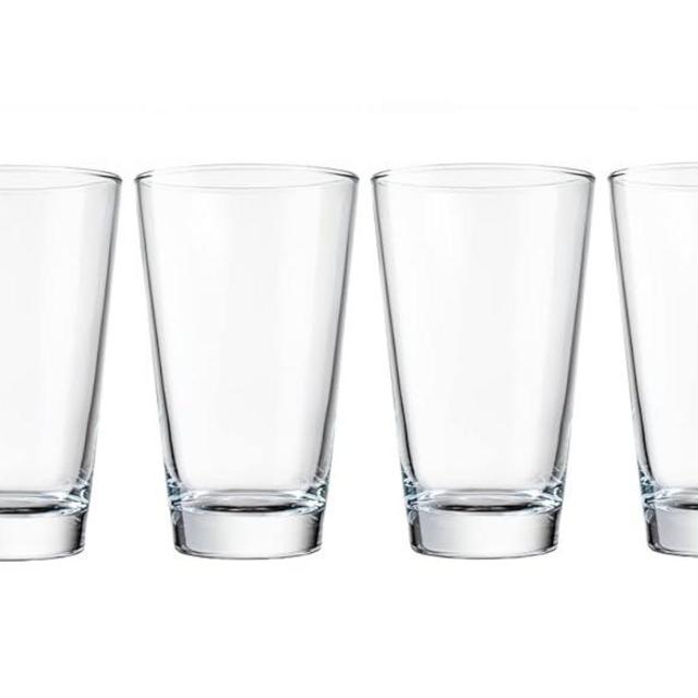 Great Credentials Pint Drinking Beer Glasses With Tuff Rim, 16 oz - Set of 4