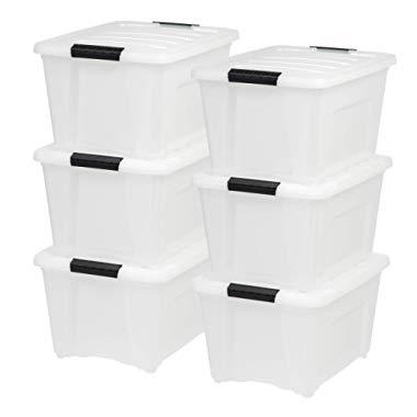 IRIS USA 4 Pack 72qt Plastic Storage Bin with Lid and Secure Latching  Buckles, Pearl