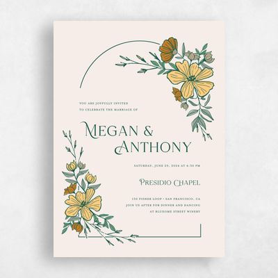 Emerald, Green Wedding Invitation - Leighton Bloom