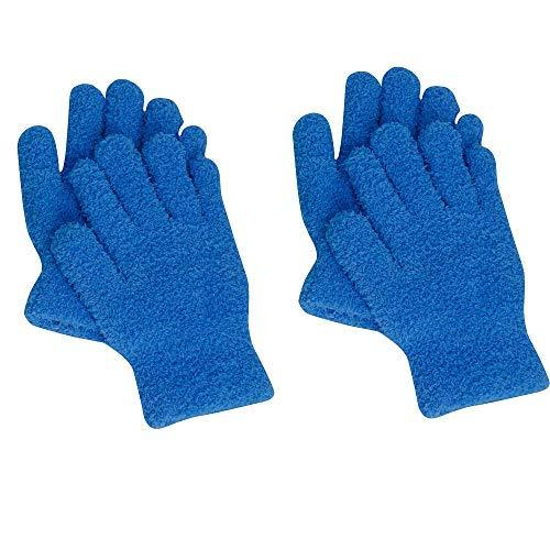 EvridWear Microfiber Auto Dusting Cleaning Gloves for Cars and Trucks, Dust Cleaning Gloves for House Cleaning, Perfect to Clean Mirrors, Lamps and Blinds (2Pairs S/M)