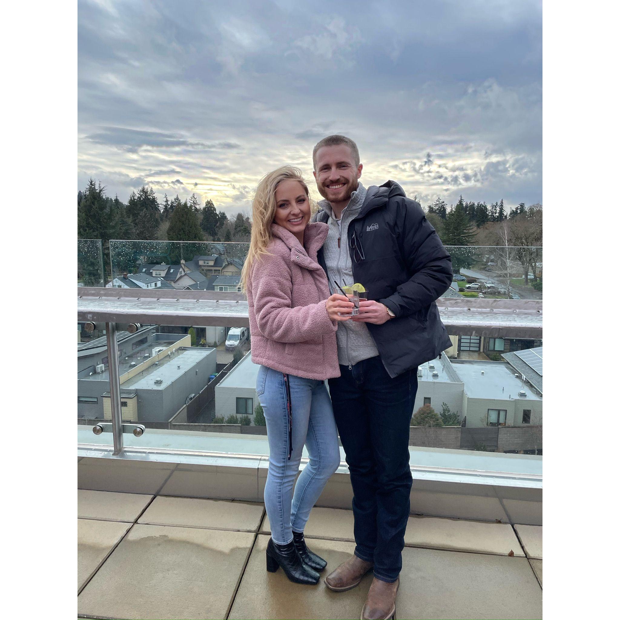 Cocktails and dinner to celebrate our first Valentine's Day and what would be our last few days together in Eugene.