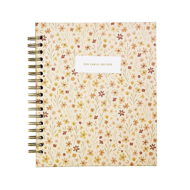 Promptly Journals, Our Family Recipes: A Meals and Memories Keepsake (Meadow, Yellow, Leatherette) | Prompted Recipe Journal | Cooking Journal | Family Gifts