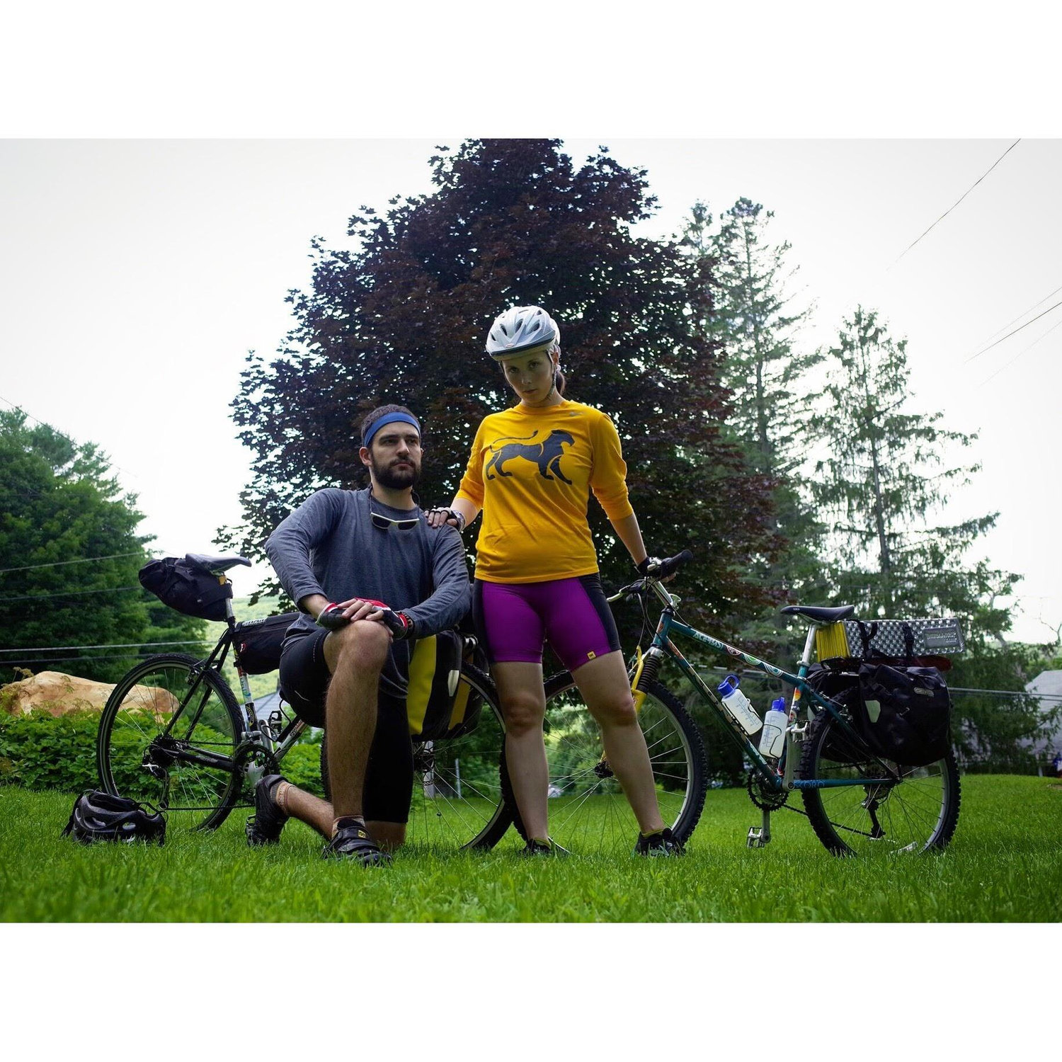 Our first bikepacking trip together! Up Mount Florida.