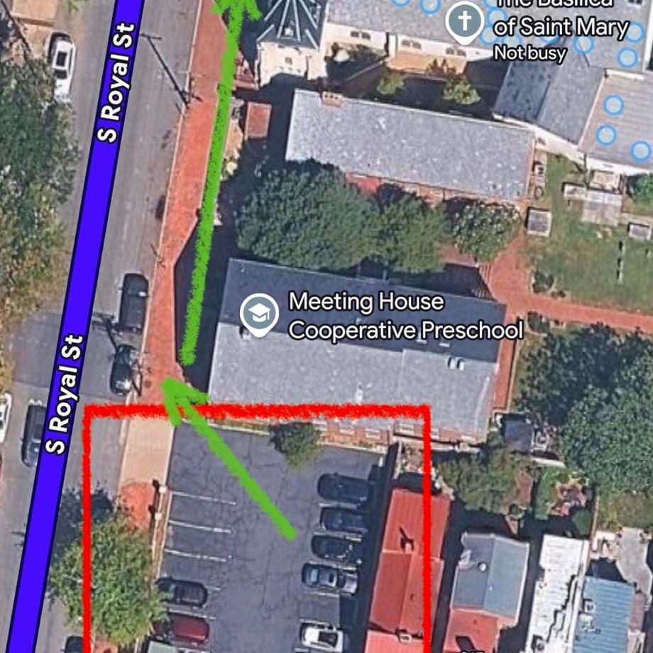 One of three church parking lots.