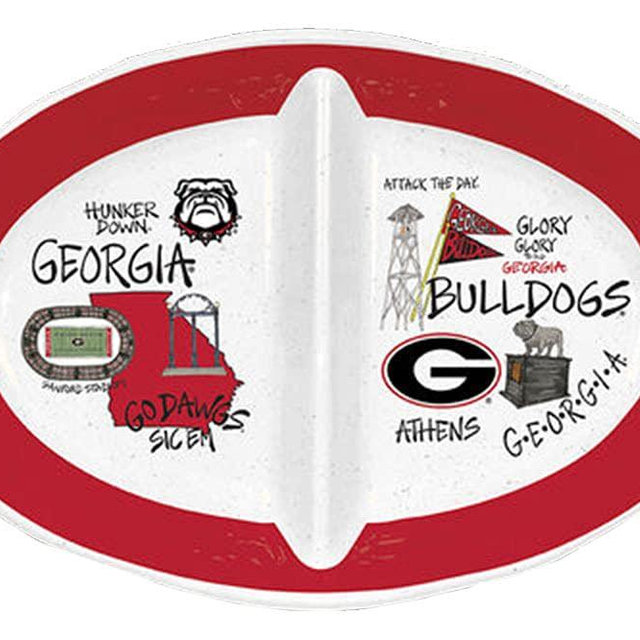 Magnolia Lane University of Georgia Bulldogs Football Mel 2 Section Platter