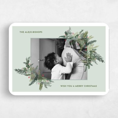 Green Rounded Holiday Card - Kotono
