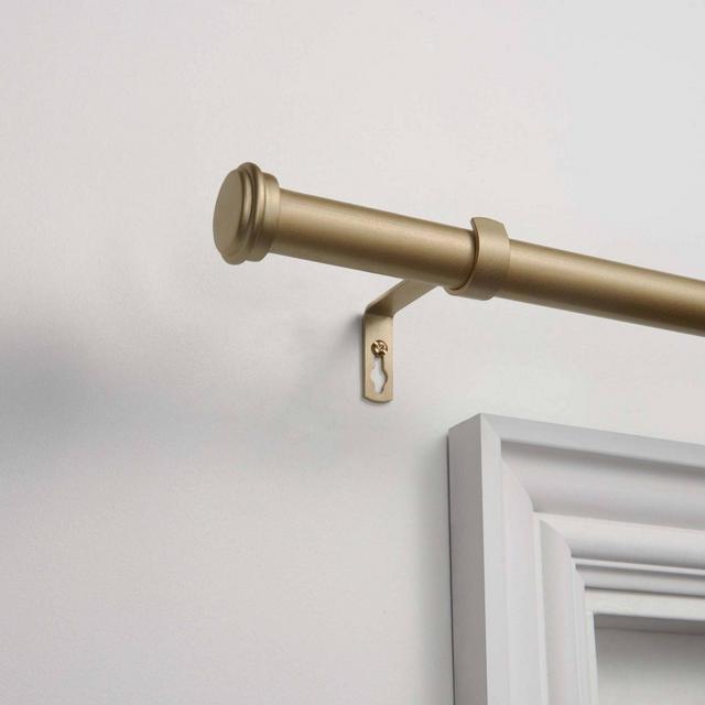 36"-72" Adjustable Topper Curtain Rod with Finial Set Gold - Exclusive Home
