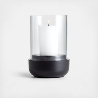 Curve Metal & Glass Hurricane Candle Holder