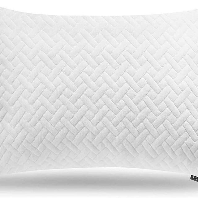 Hoperay Bed Neck Pillows for Sleeping - Bedding Shredded Memory Foam Firm Pillow - Support Side Sleeper Pillow - Adjustable Loft Washable Removable Cooling Bamboo derived Rayon Pillowcase