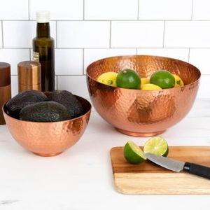 Bloomingville 2-Piece Hammered Metal Bowl Set