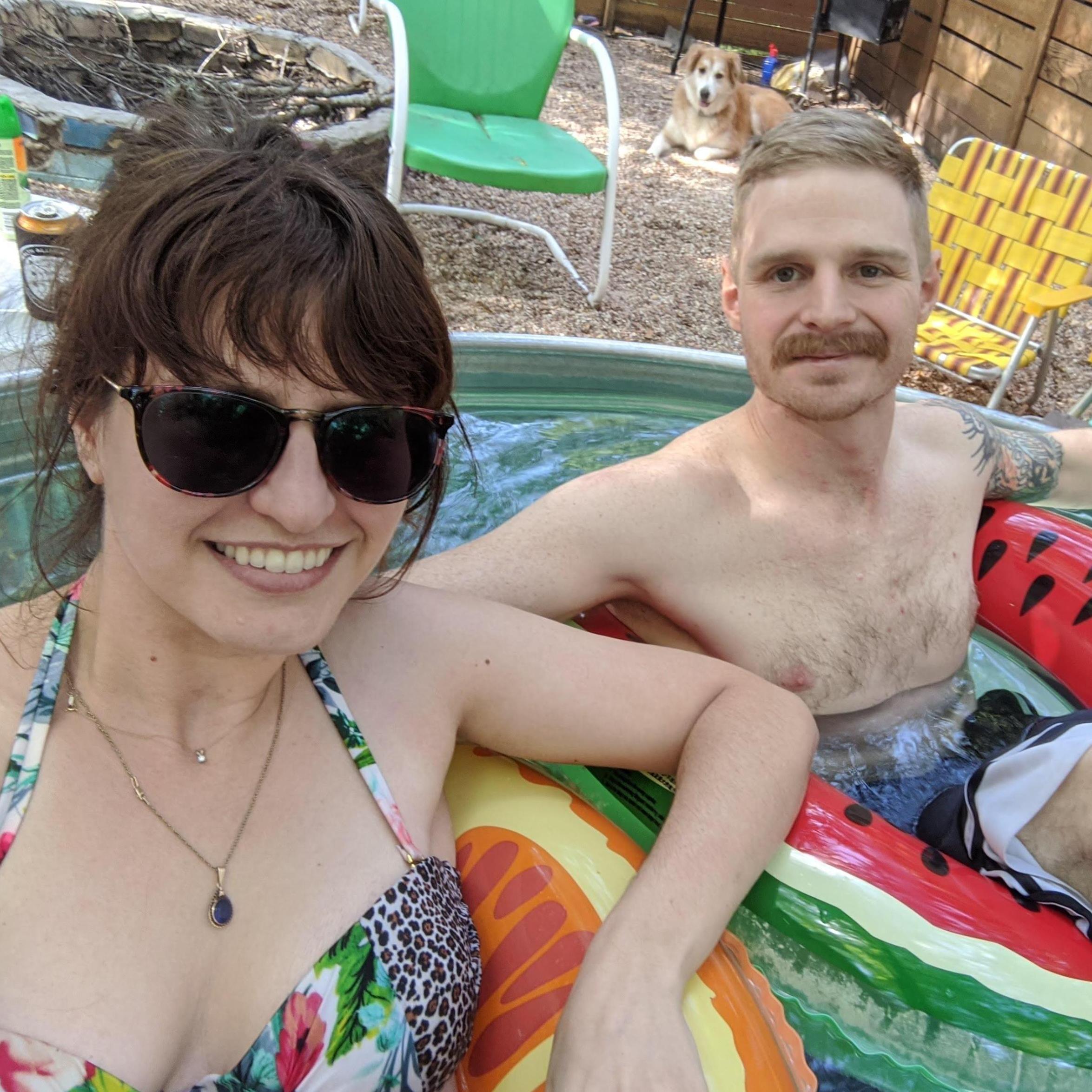 Stock tank pool keeps us cool
