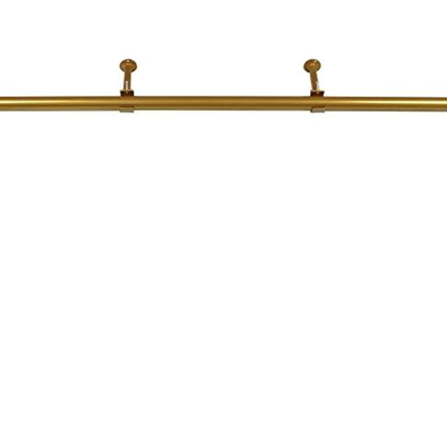 Meriville 1-Inch Diameter Bay Window Curtain Rod Set for Bayview Windows, Gold Finish