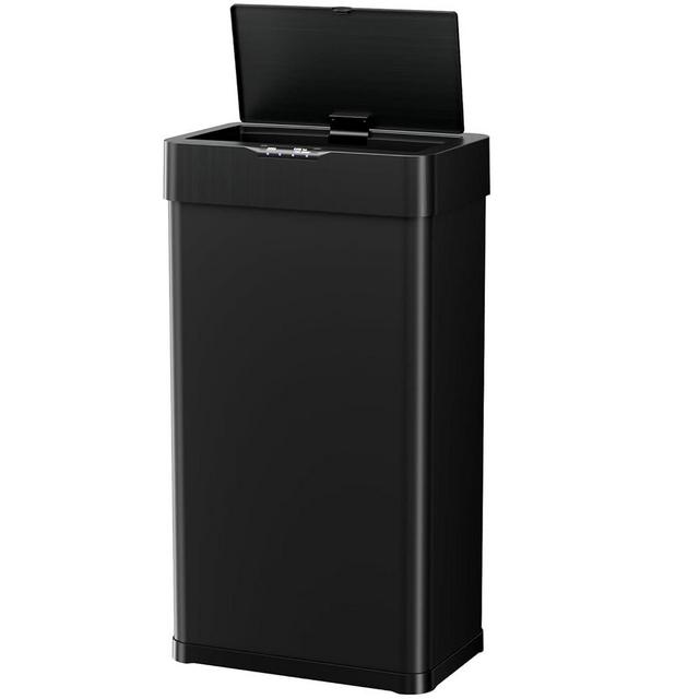 AthLike Sensor Trash Can, Touchless Motion Sensor Trash Bin, Smart Automatic Garbage Can with Soft-Close Lid, Bag Retainer Ring and Display Light,for Kitchen,Living Room Office (Black, 18.5 Gal)