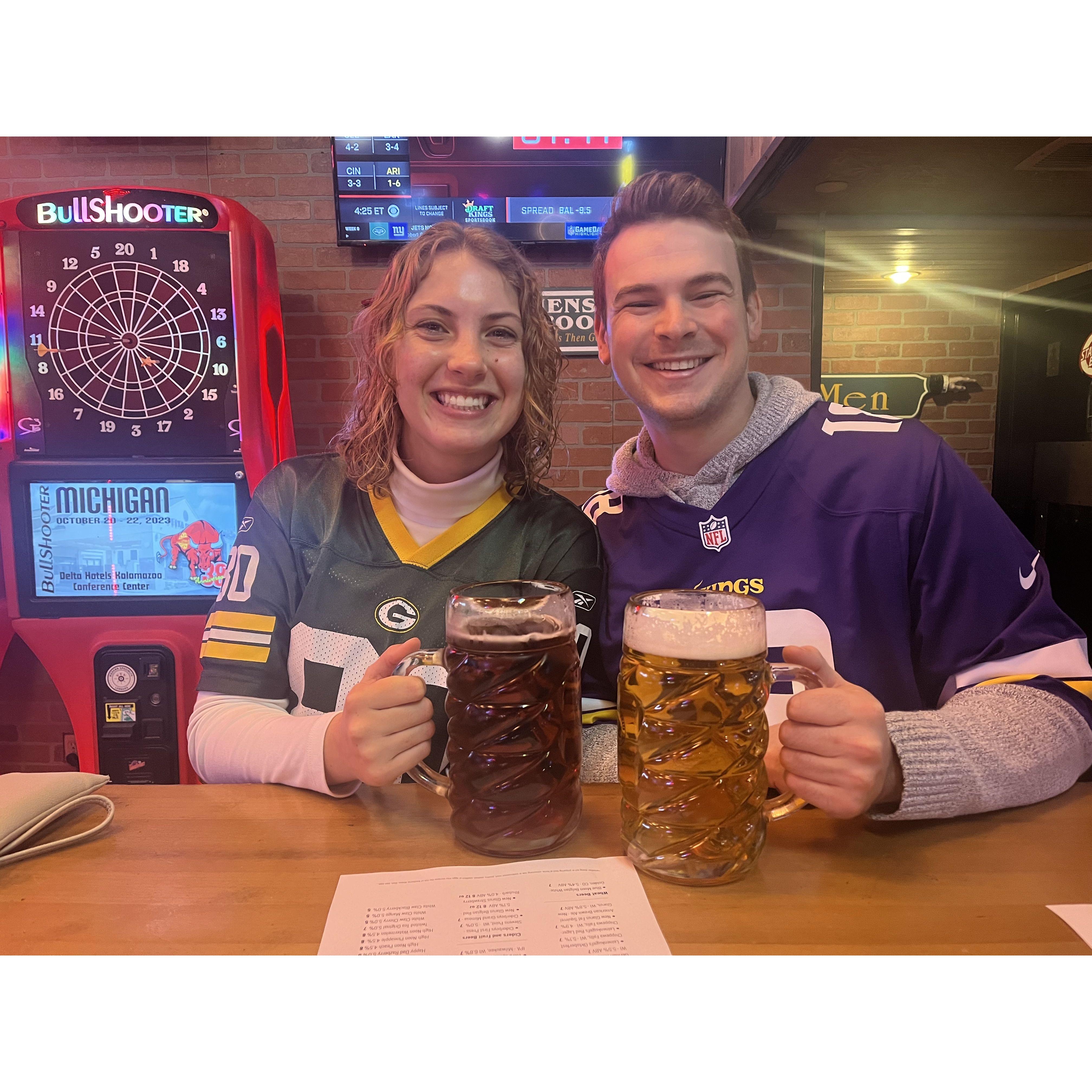 We are friends 363 days of the year and rivals on Packer vs. Viking game days.