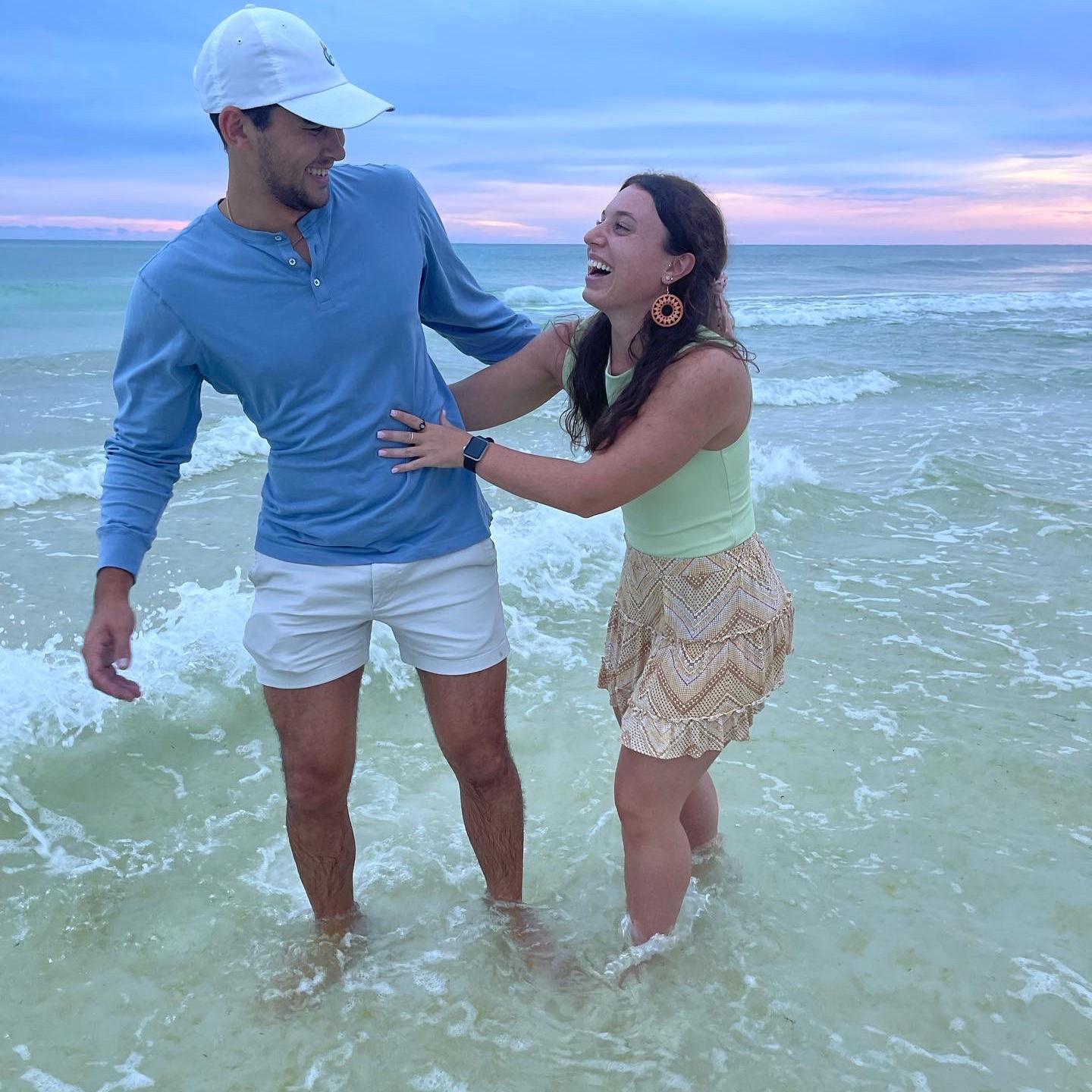 Sunset beach evening in Destin with friends for Donald's birthday in 2022