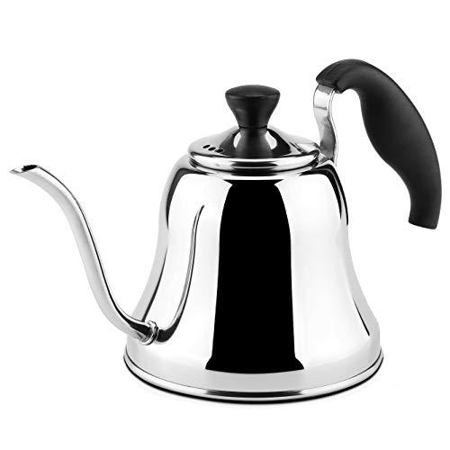 Chefbar Tea Kettle Gooseneck Coffee Kettle Pour Over Coffee Kettle, Stovetop Gooseneck Kettle Teakettle for Pour Over Kettle and Tea Kettles for Home Drip Coffee or Camping 40 oz (1.2L)