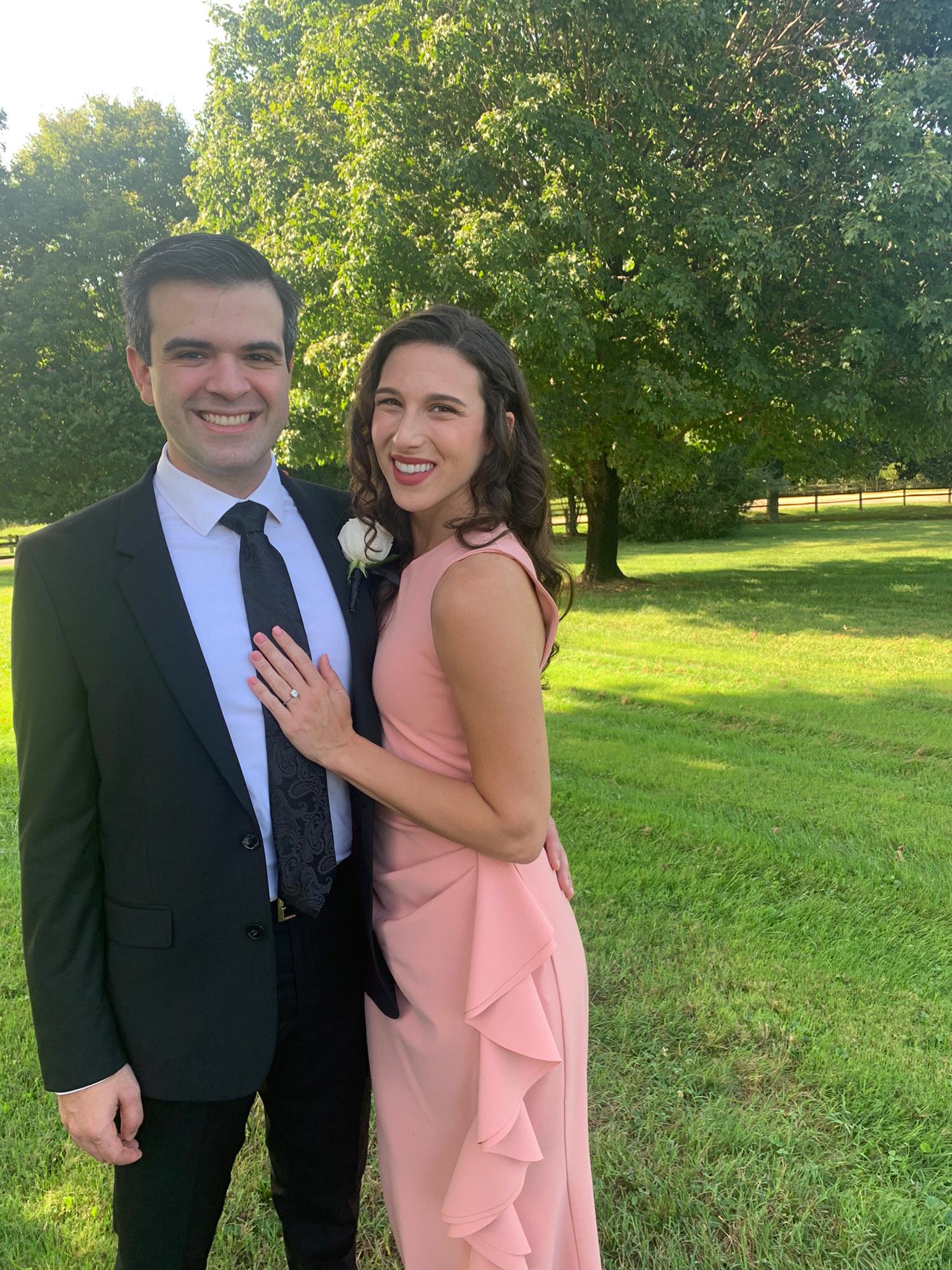 Dressed up to celebrate Kristen and Javaz‘s wedding