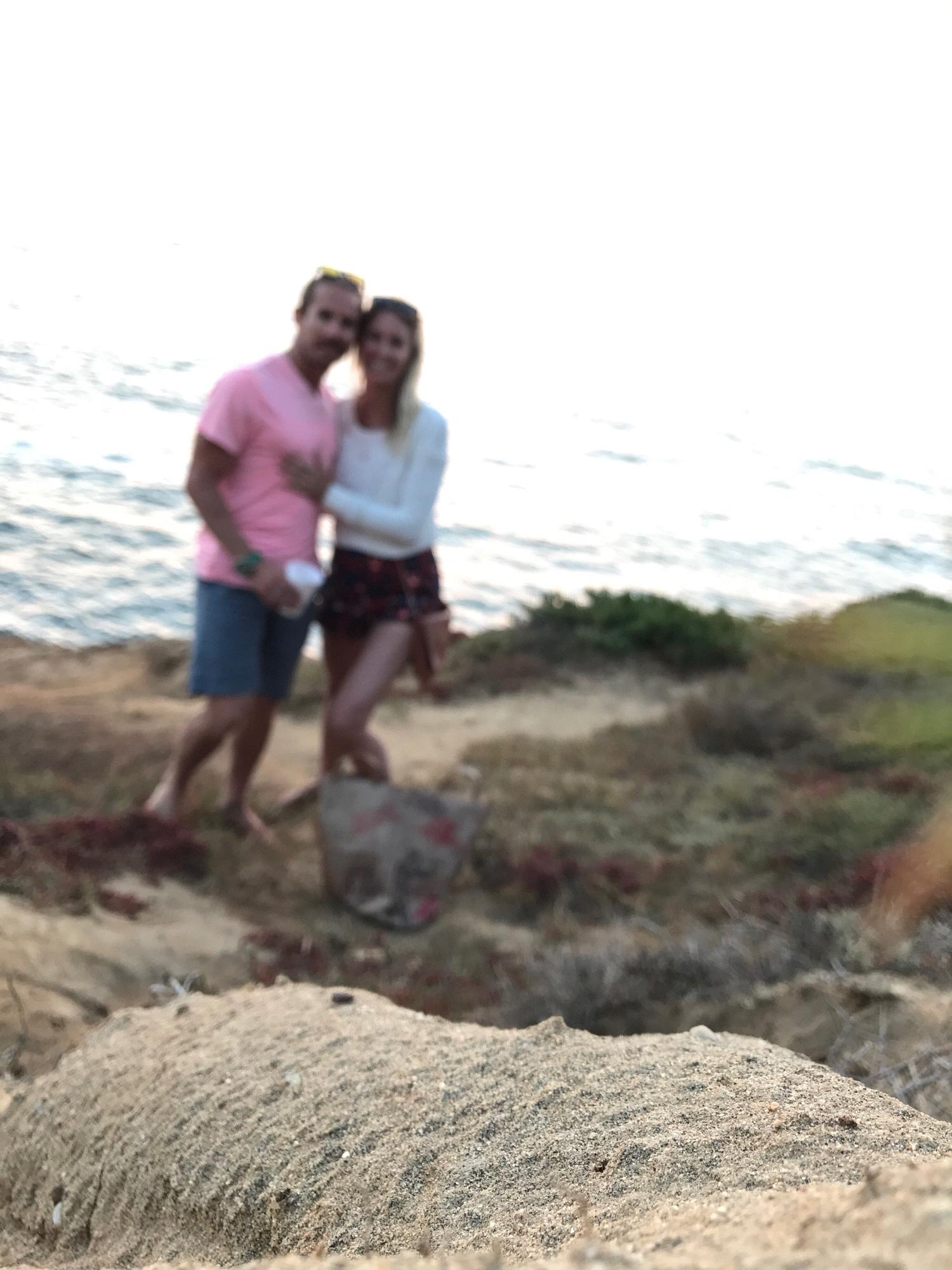 Our blurry attempt to capture our engagement ❤️