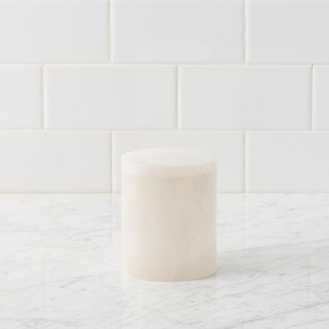 Alabaster Canister, White