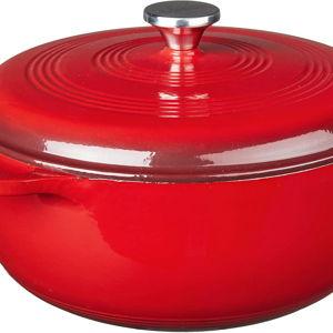 Lodge 7.5 Quart Enameled Cast Iron Dutch Oven with Lid - Red