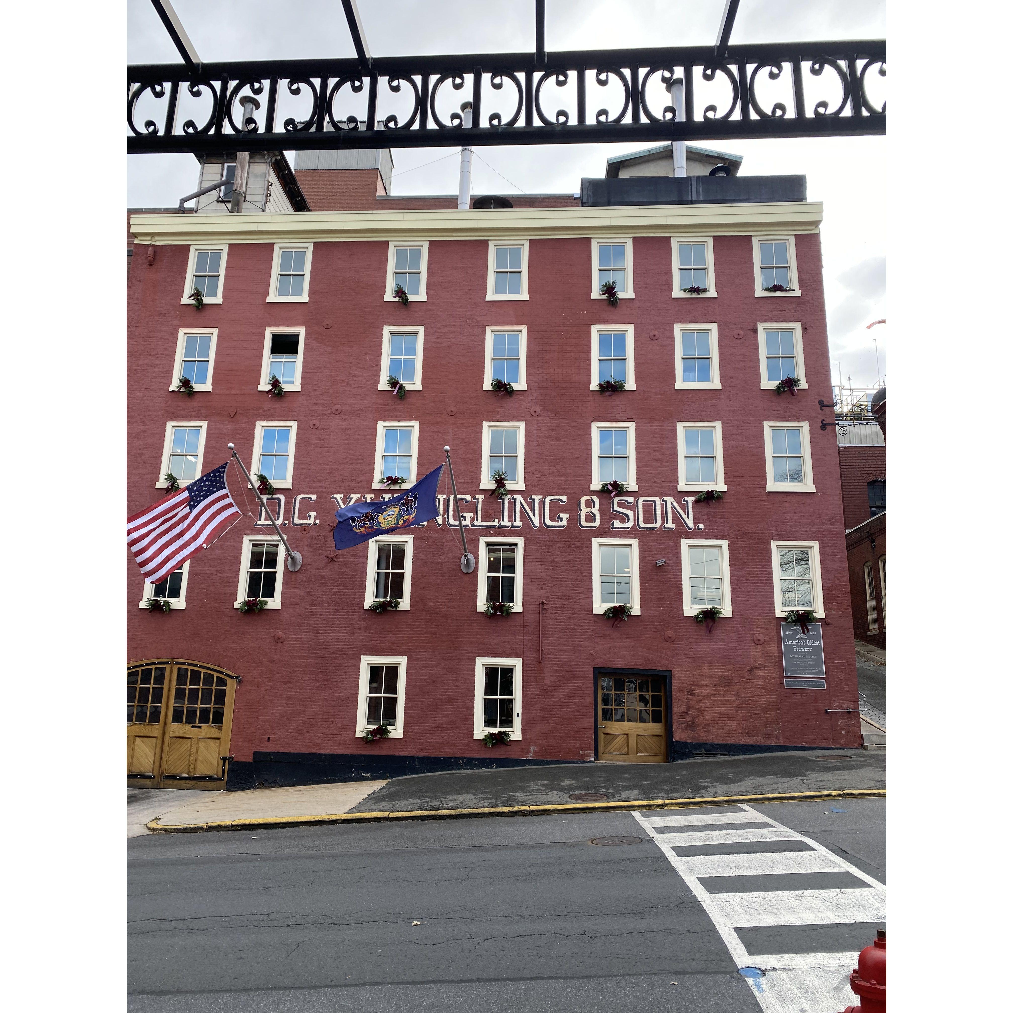 Visiting the Yuengling Factory during a visit home for Sara.