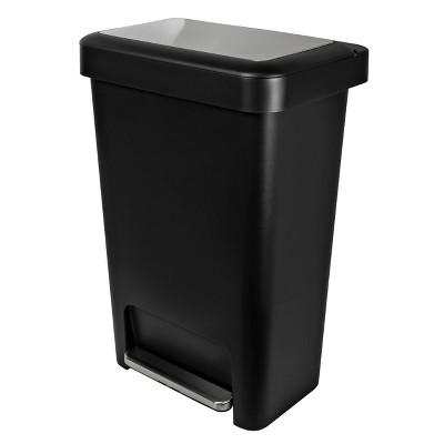 Hefty 12.4 Gallon Premium Step-On Trash Can - Black