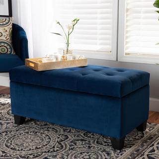 Michaela Velvet Storage Ottoman