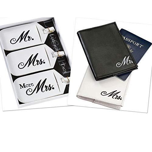 Mr. and Mrs. Passport Covers and Luggage tags Gift Set