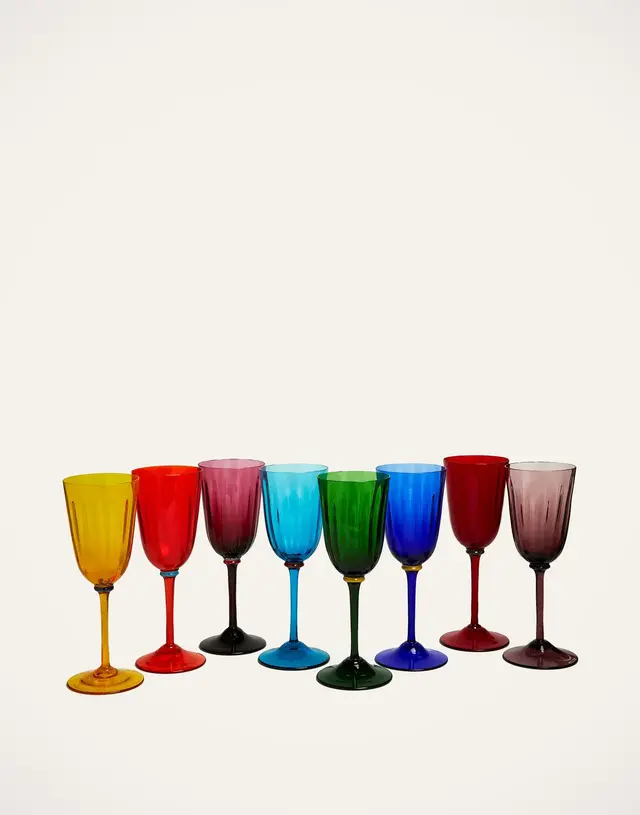 Wine Rainbow Glasses Set of 8 Rainbow
