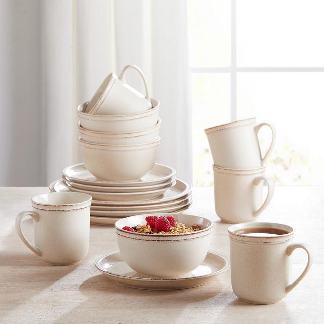 Better Homes & Gardens Classic Cream Stoneware 16-Piece Dinnerware Set