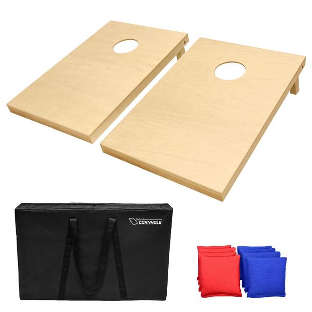 GoSports Solid Wood Premium Cornhole Set - Choose Between 4feet x 2feet or 3feet x 2feet Game Boards, Includes Set of 8 Corn Hole Toss Bags