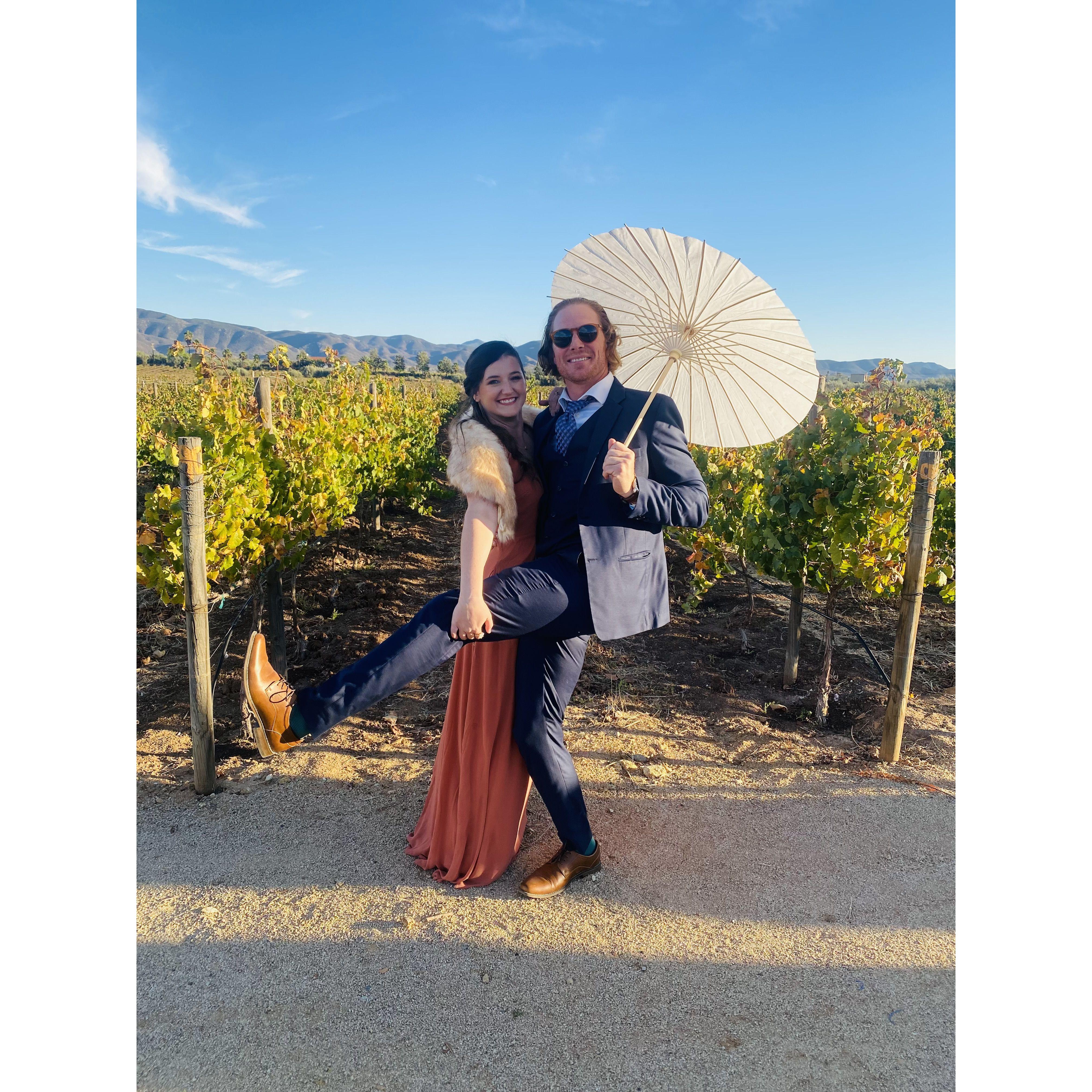 Silliness at our friend's wedding in Valle de Guadalupe, Mexico - Nov 2022.