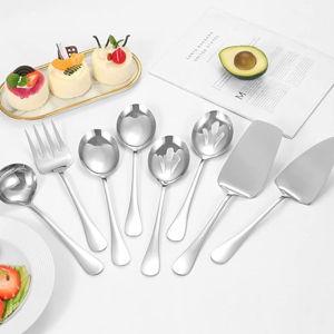 Stainless Steel Serving Utensils, 8 Pcs Serving Set