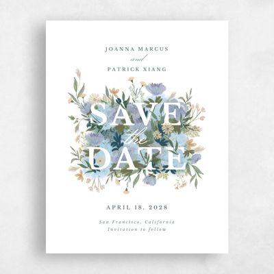 Dusty Blue Wedding Save the Date - Laurelwood Classic