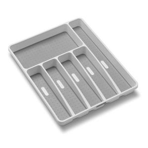 madesmart Classic Large Silverware Tray - White | CLASSIC COLLECTION | 6-Compartments | Soft-grip Lining and Non-slip Feet |BPA-Free