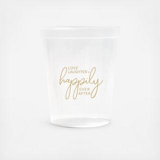 Trendy Love Laughter & Happily Ever After Stadium Cup, Set of 50