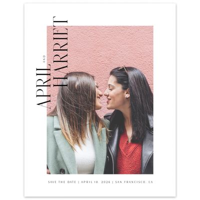 White Modern Wedding Digital Save the Date - Andes Photo