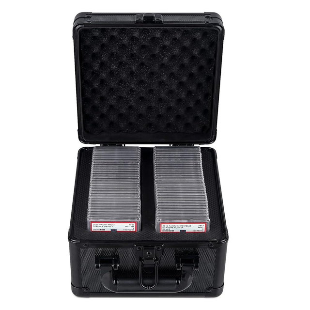KAGSWAMO Graded Card Storage Box, Holds 60+ PSA Slab Card Case for Graded Cards Sports Cards, Baseball Trading Card Case Holder Fits PSA, CSG, BGS and Top Loaders