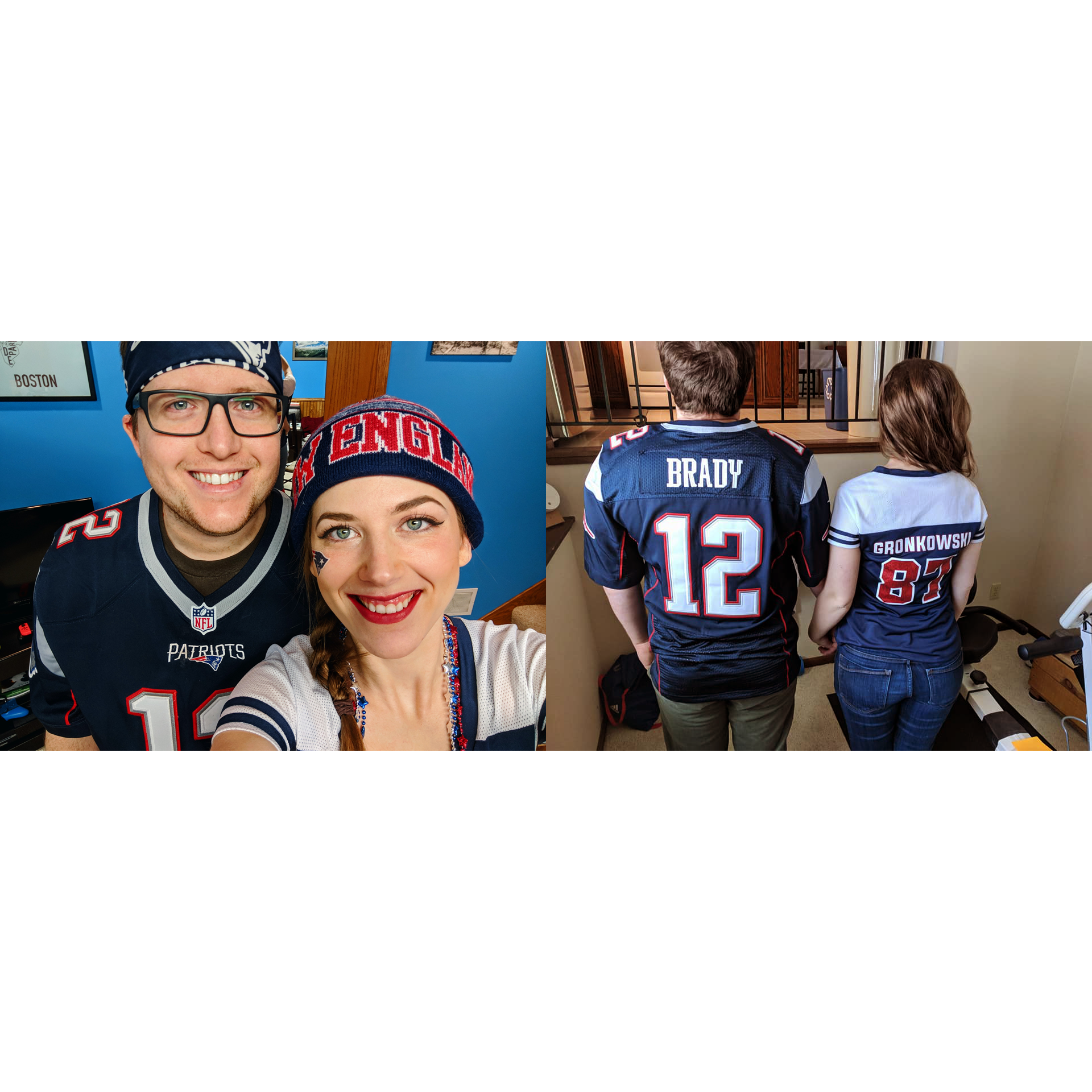 Like all good Bostonians, they always root for the Patriots.