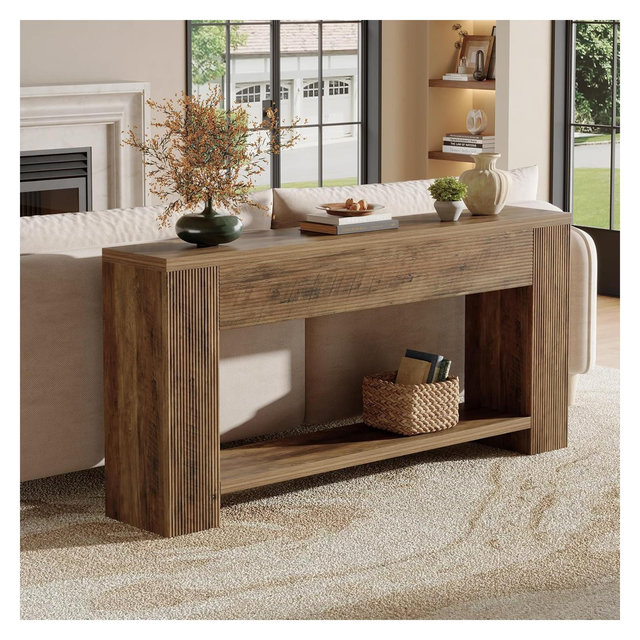 Tribesigns 70.9"Console Tables for Entryway, Narrow Wooden Long Sofa Table Behind The Couch, for Living Room, Entrance, Foyer, Rustic Brown