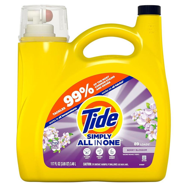 Tide Simply Clean & Fresh Liquid Laundry Detergent, Berry Blossom, 89 loads, 117 fl oz
